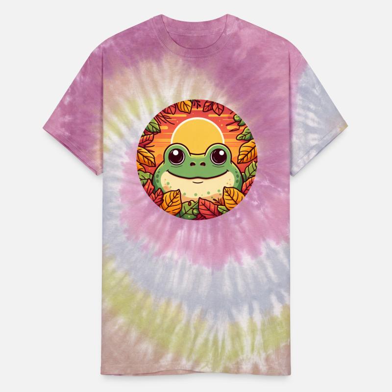 Autumn leaf frog in colorful leaves