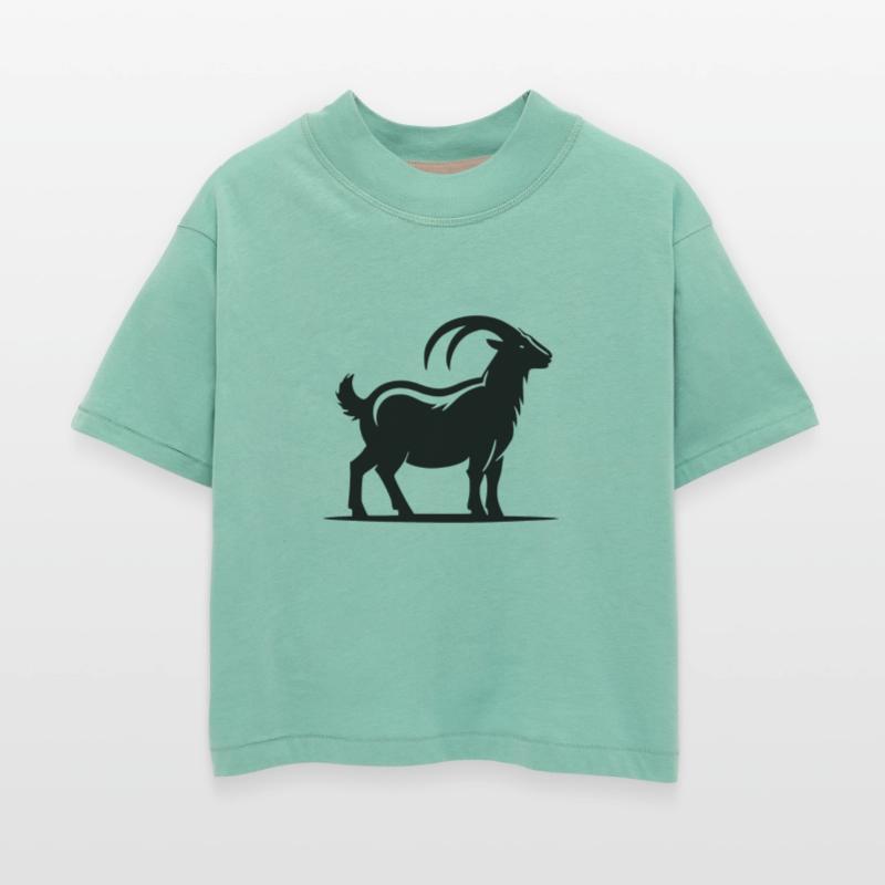 Billy Goat Portrait Tattoo Style With Horns