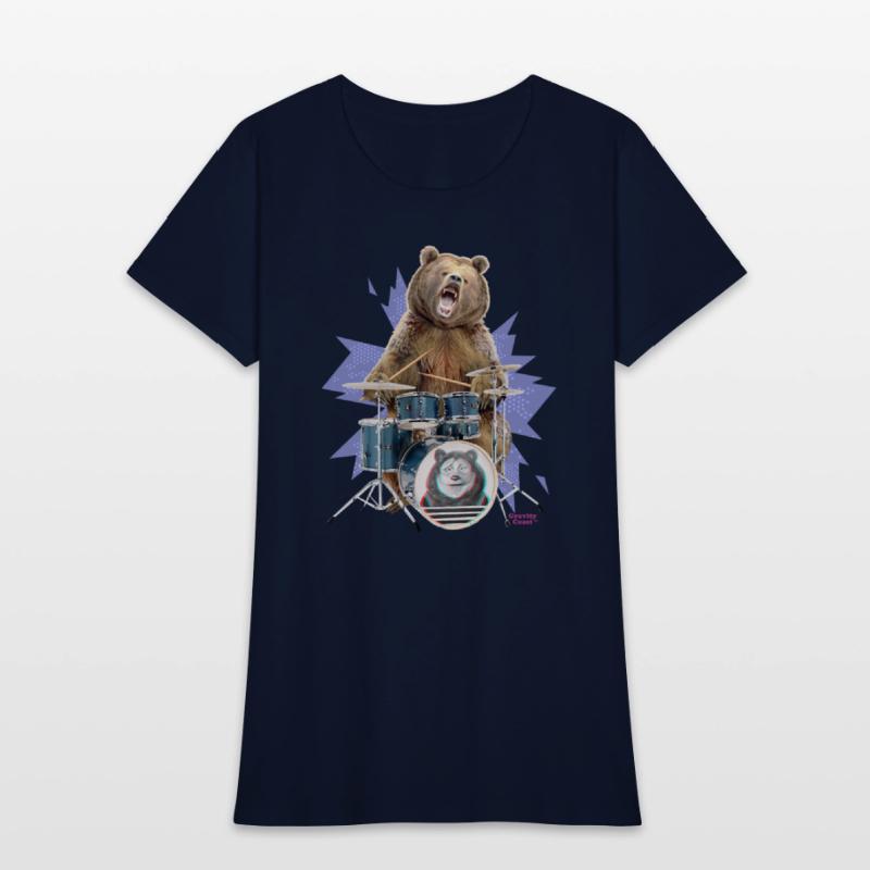 Brown Grizzly Bear Playing the Drums Gift for Drum