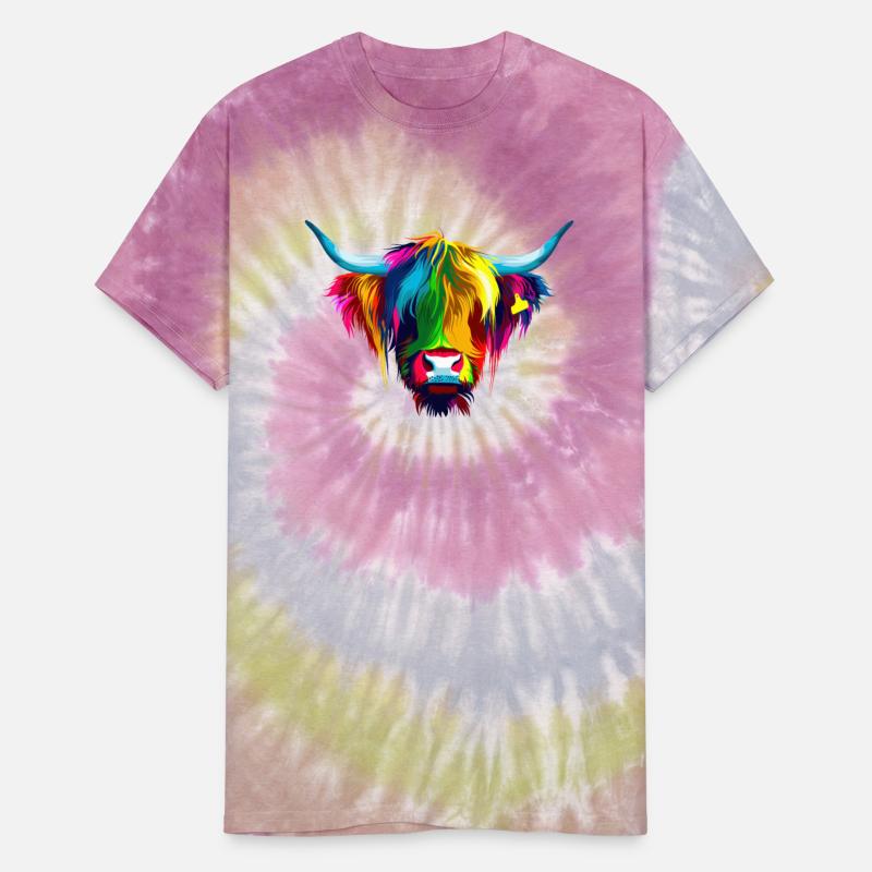 Colorful Highland Cow Art Print