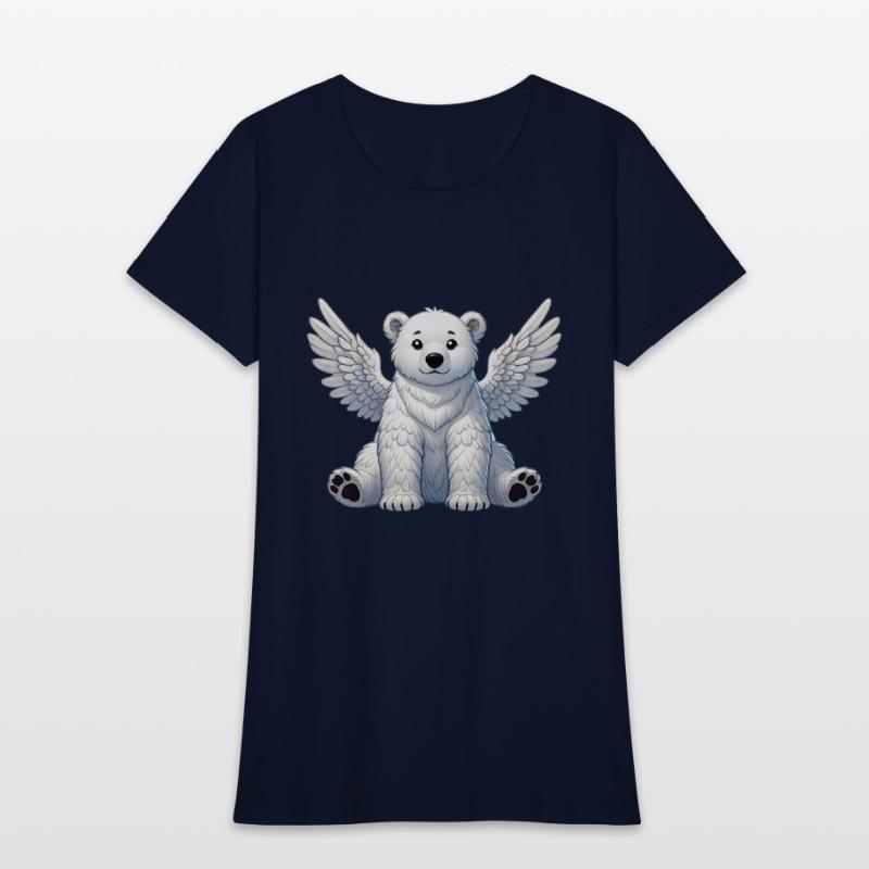 Cute Polar Bear Angel Cartoon Animal Illustration