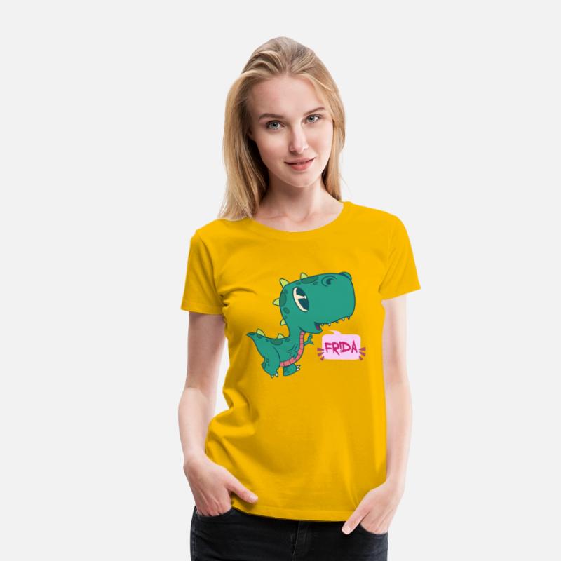 FRIDA - Lovely girl name with cute dinosaur