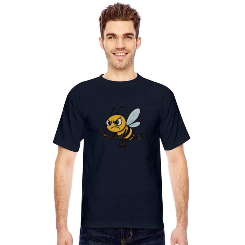 Grim bee ice hockey player cartoon cool