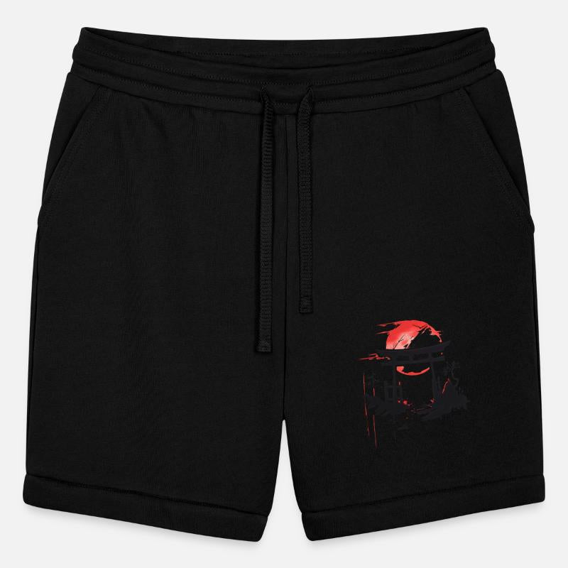 Japanese Tree Red Moon Birds Flying Aesthetic