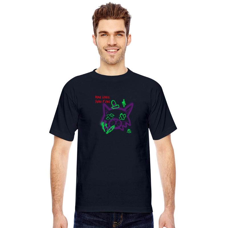 Nine Lives Zero F*cks Punk Cat Tee