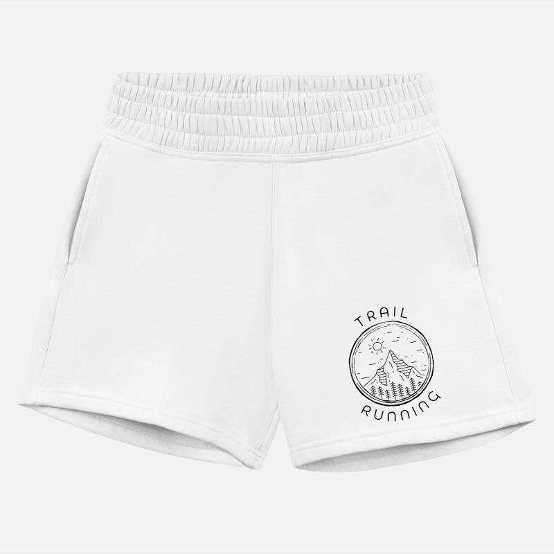 Trail running mountains man and woman