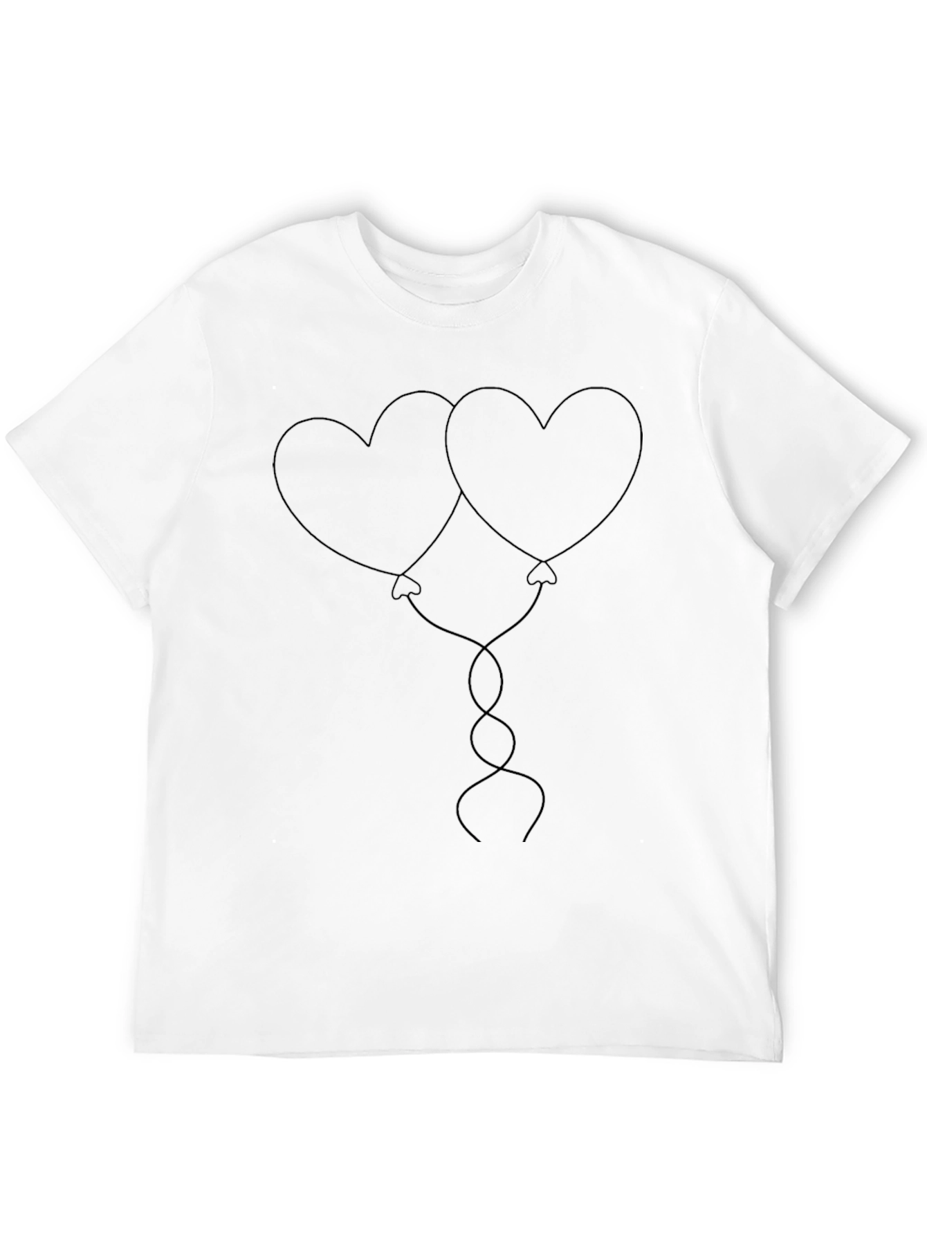 Heart Balloons Graphic Tee - Black