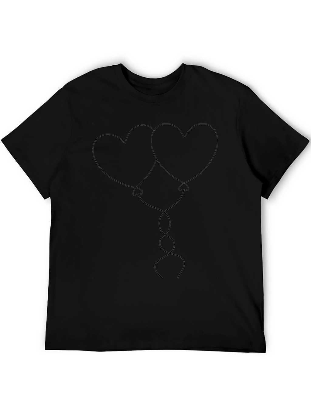 Heart Balloons Graphic Tee - Black