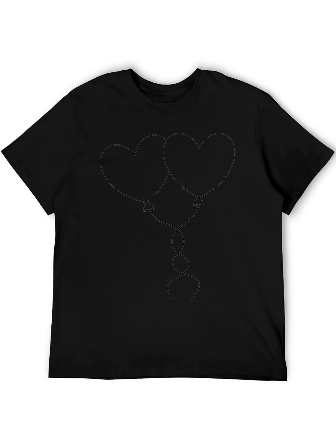 Heart Balloons Graphic Tee - Black