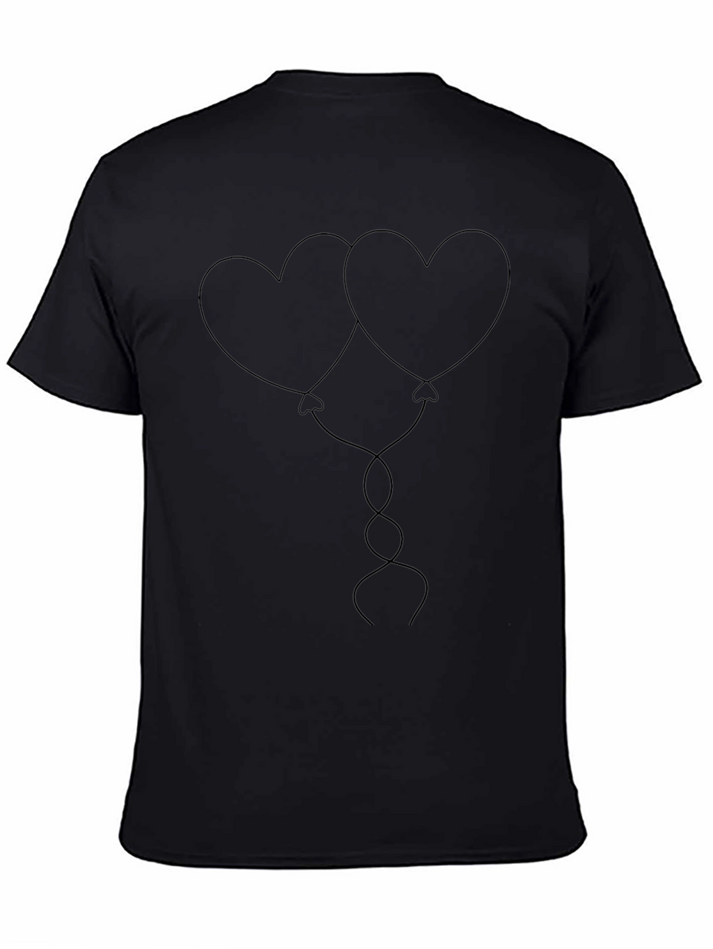 Heart Balloons Graphic Tee - Black