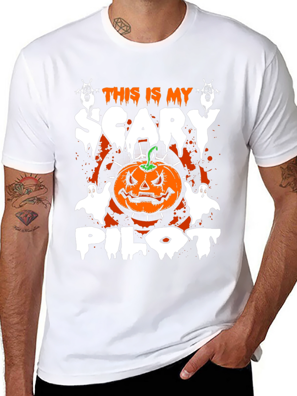Scary Pilot Halloween Graphic Tee