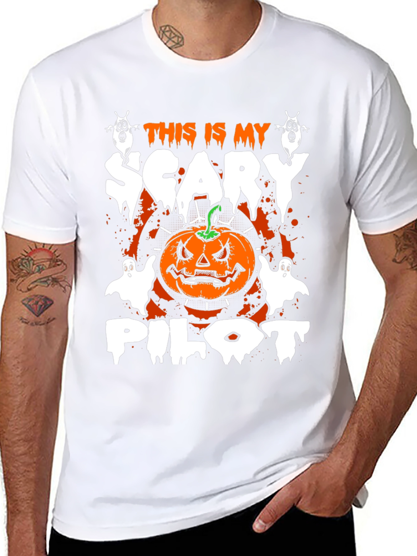 Scary Pilot Halloween Graphic Tee