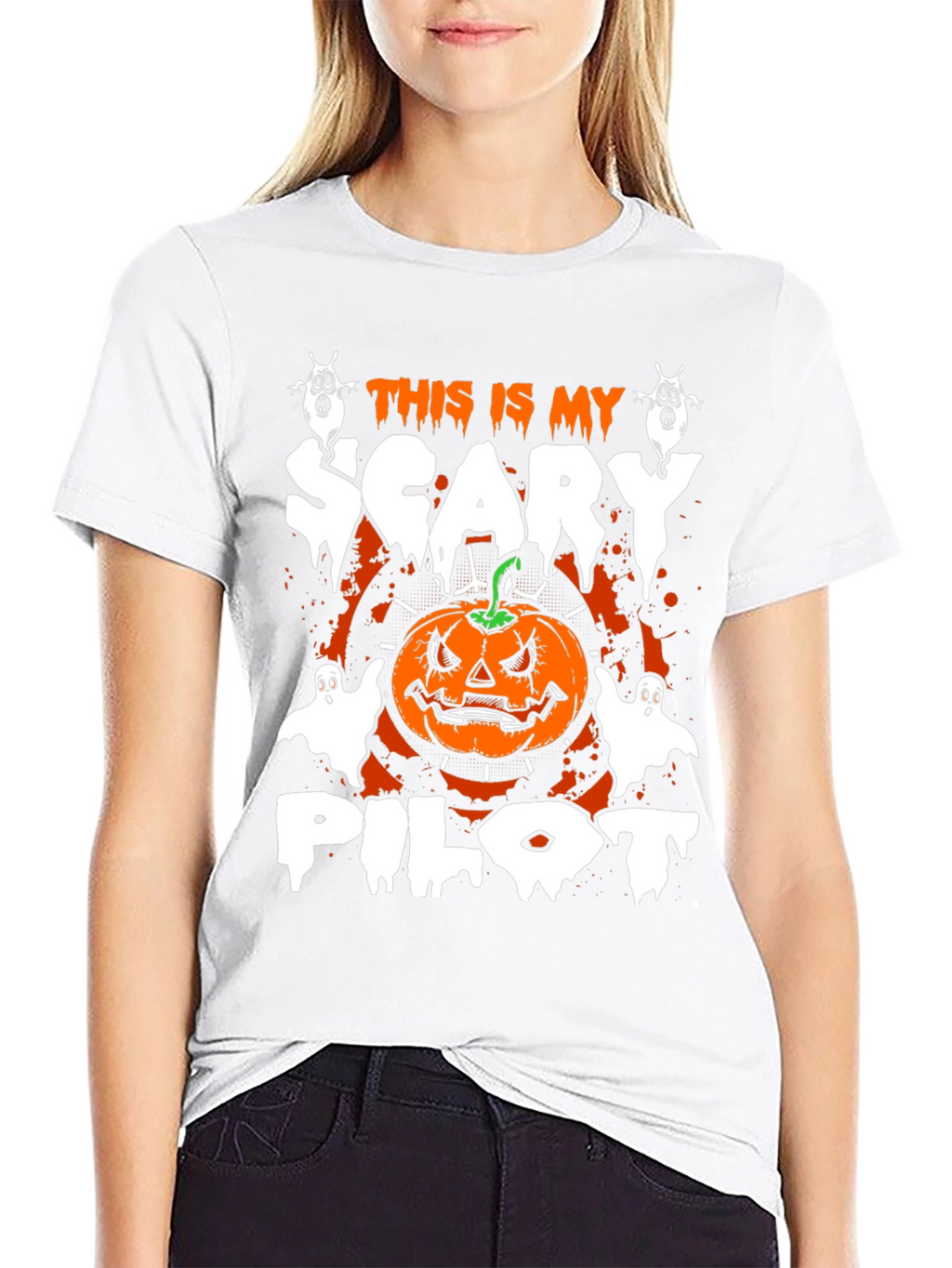 Scary Pilot Halloween Graphic Tee