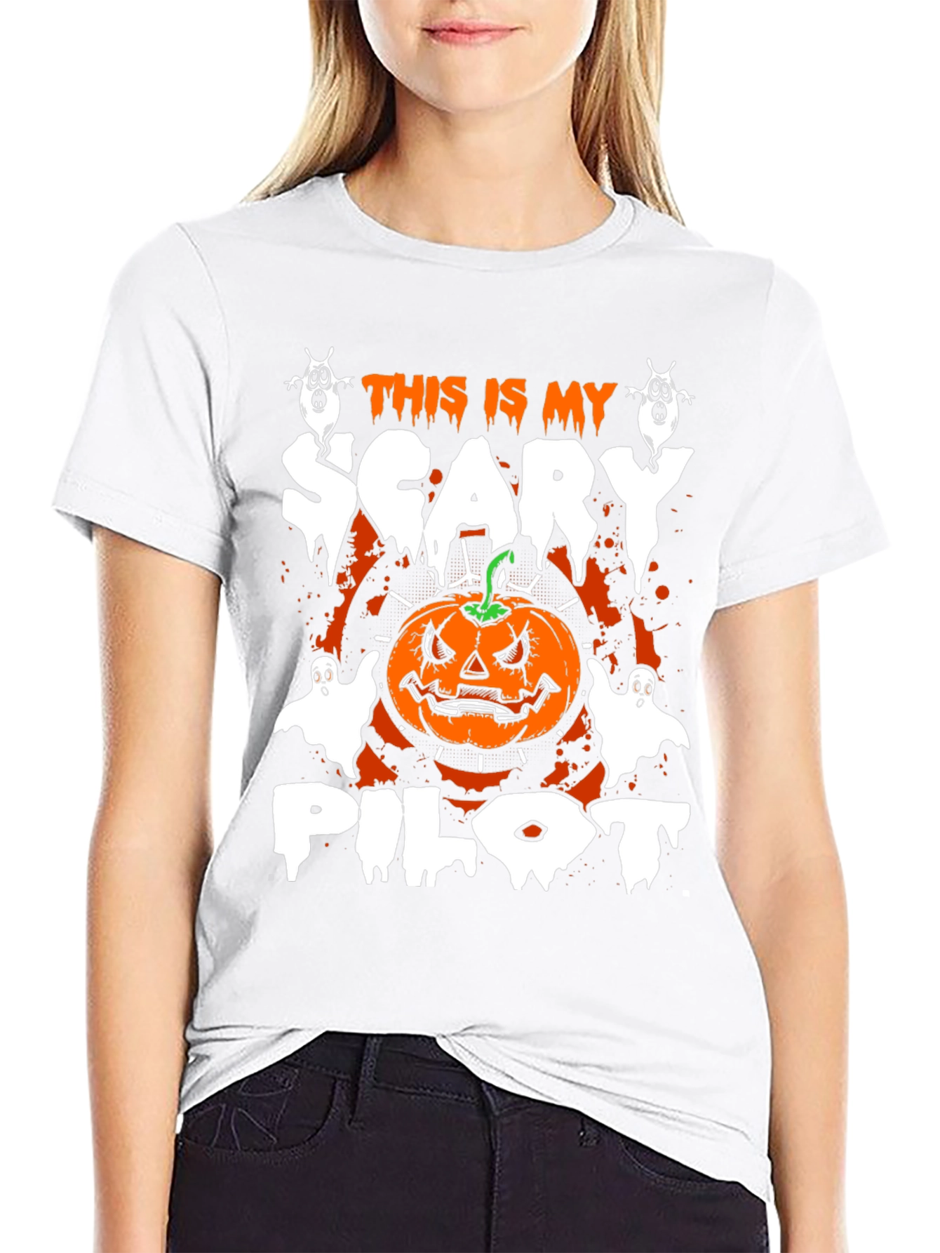 Scary Pilot Halloween Graphic Tee