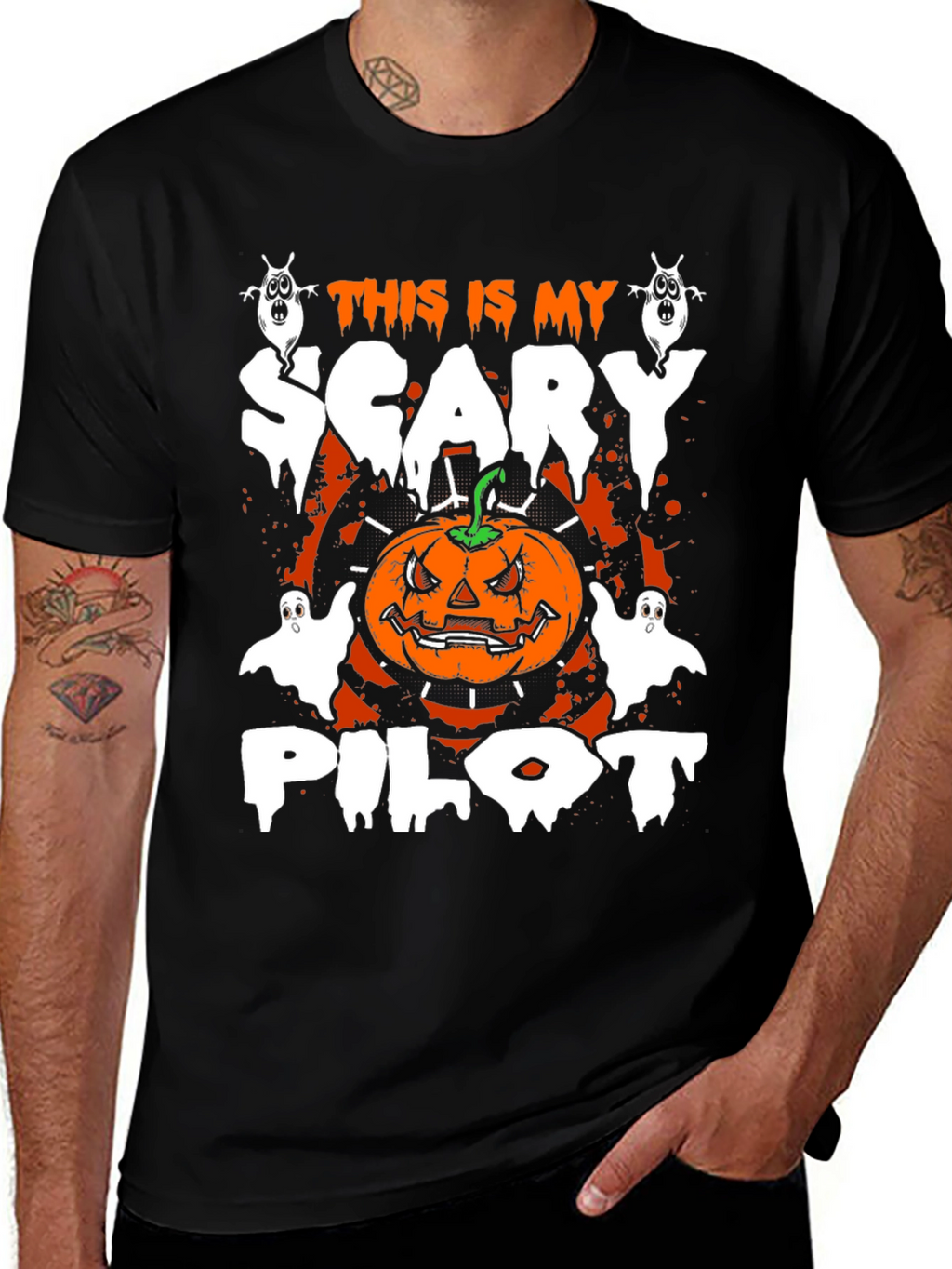 Scary Pilot Halloween Graphic Tee
