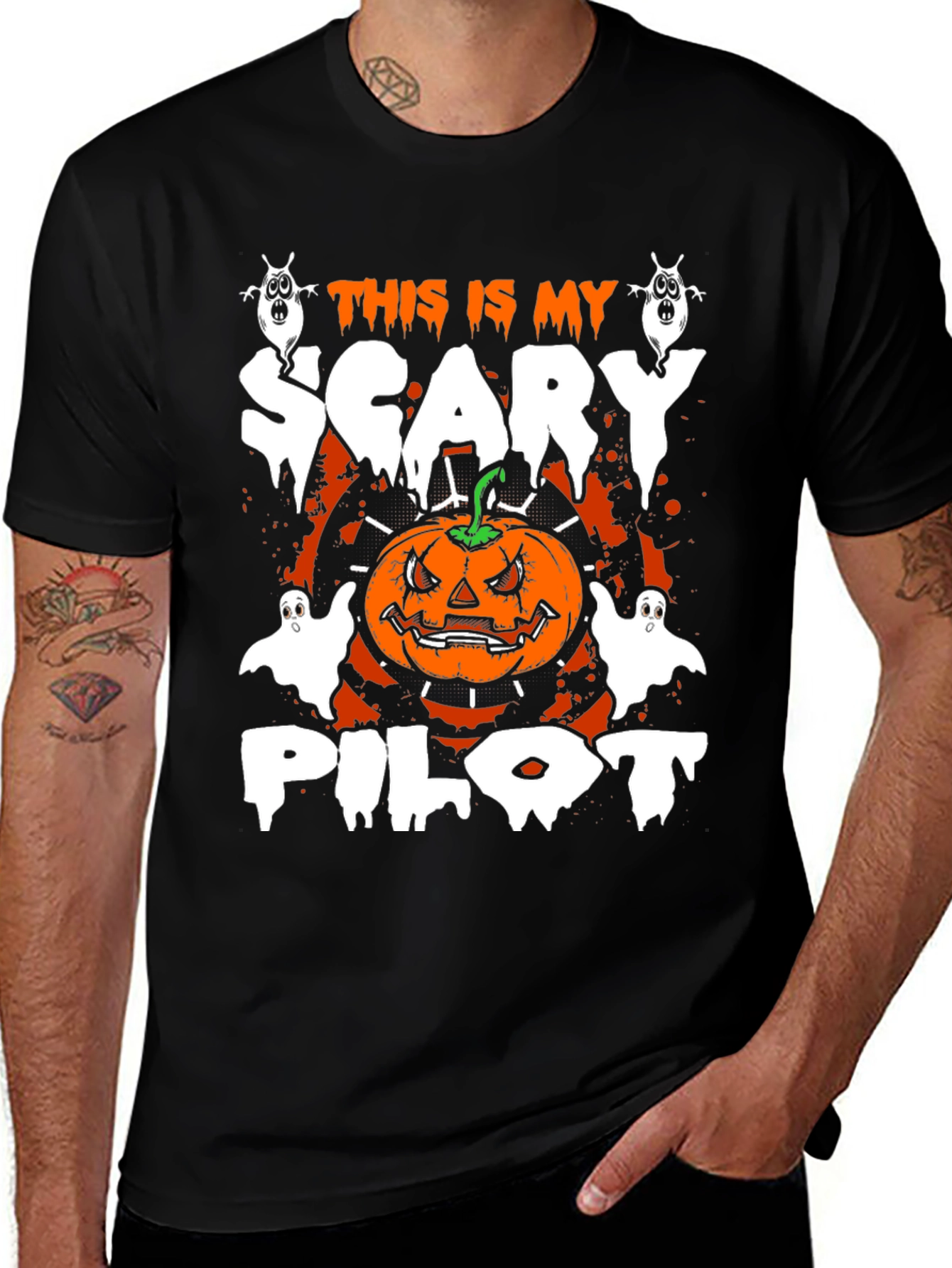 Scary Pilot Halloween Graphic Tee