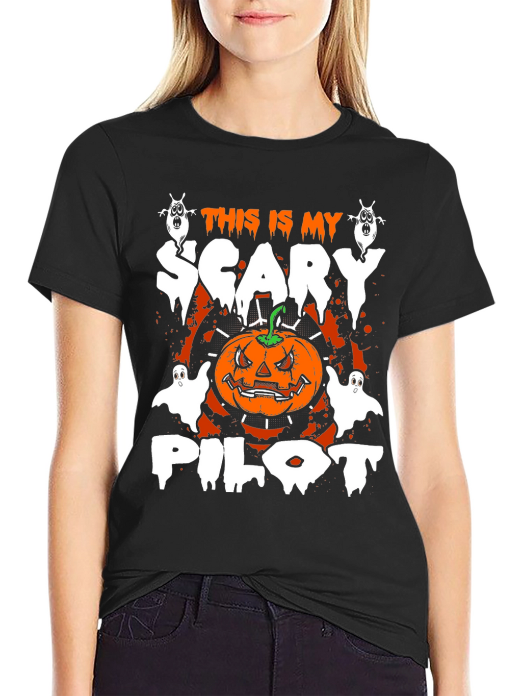Scary Pilot Halloween Graphic Tee