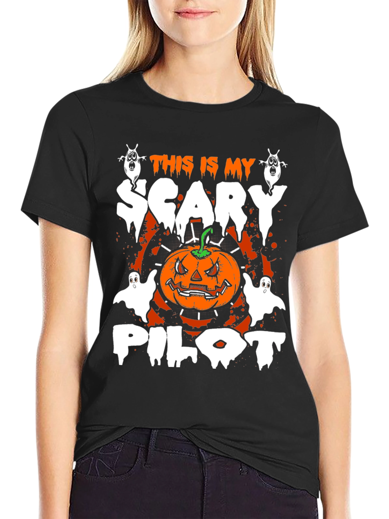 Scary Pilot Halloween Graphic Tee
