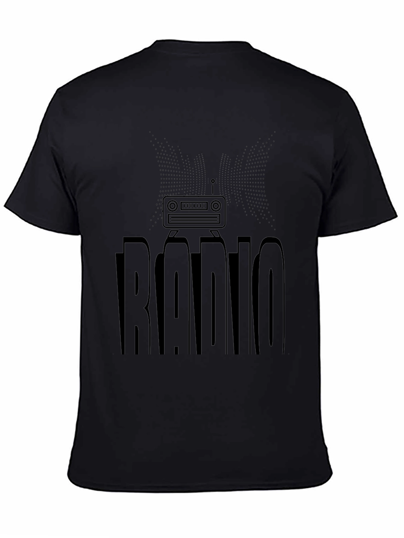 Radio Graphic Black T-Shirt - Vintage Style