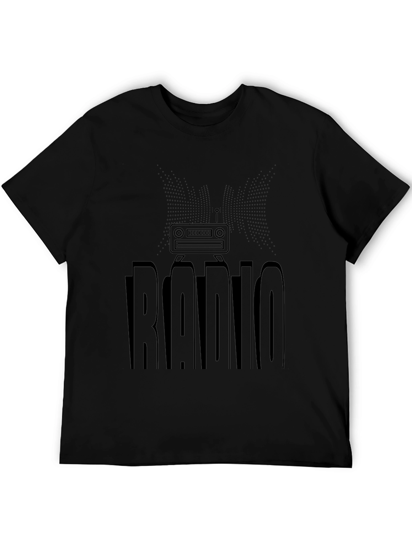 Radio Graphic Black T-Shirt - Vintage Style