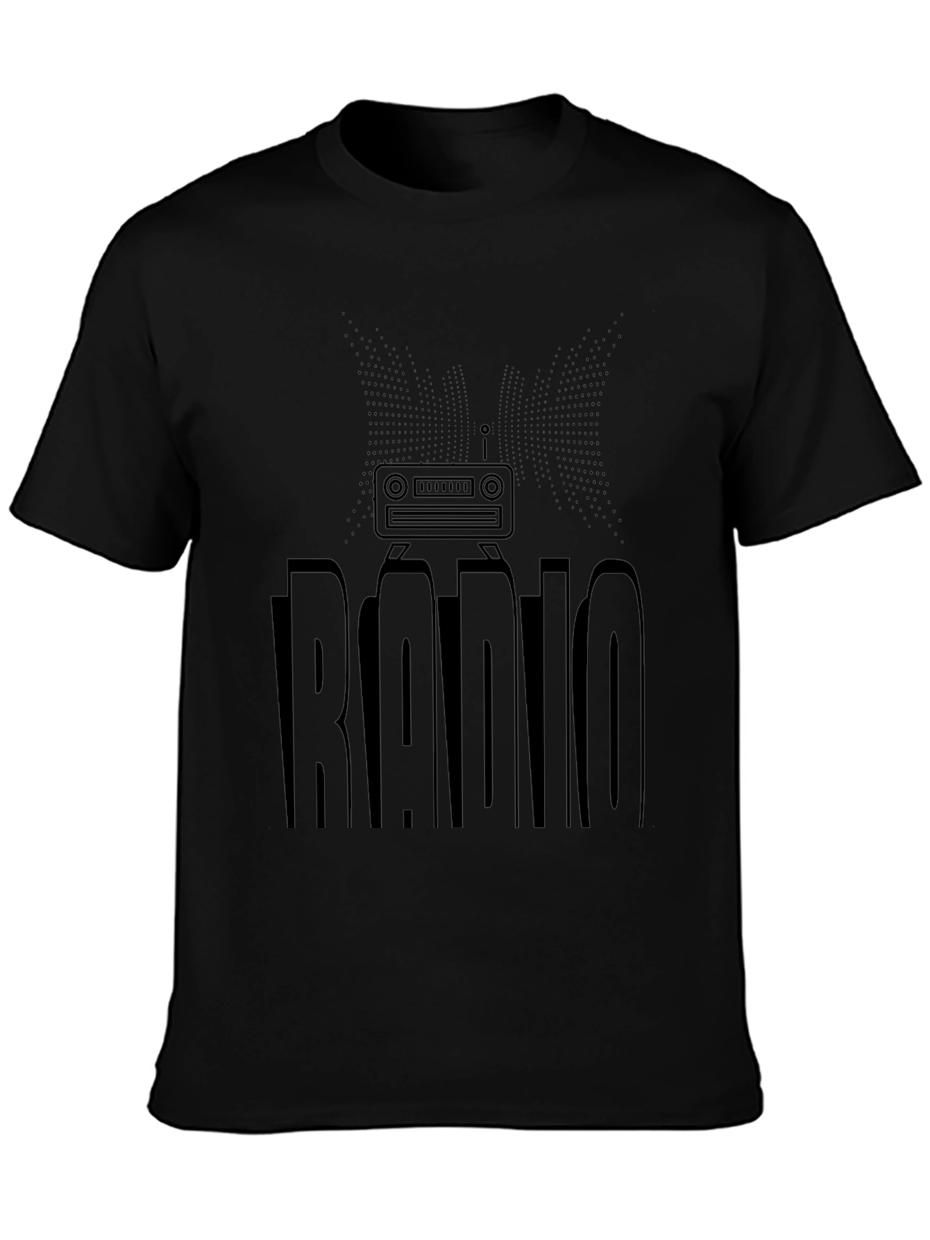 Radio Graphic Black T-Shirt - Vintage Style