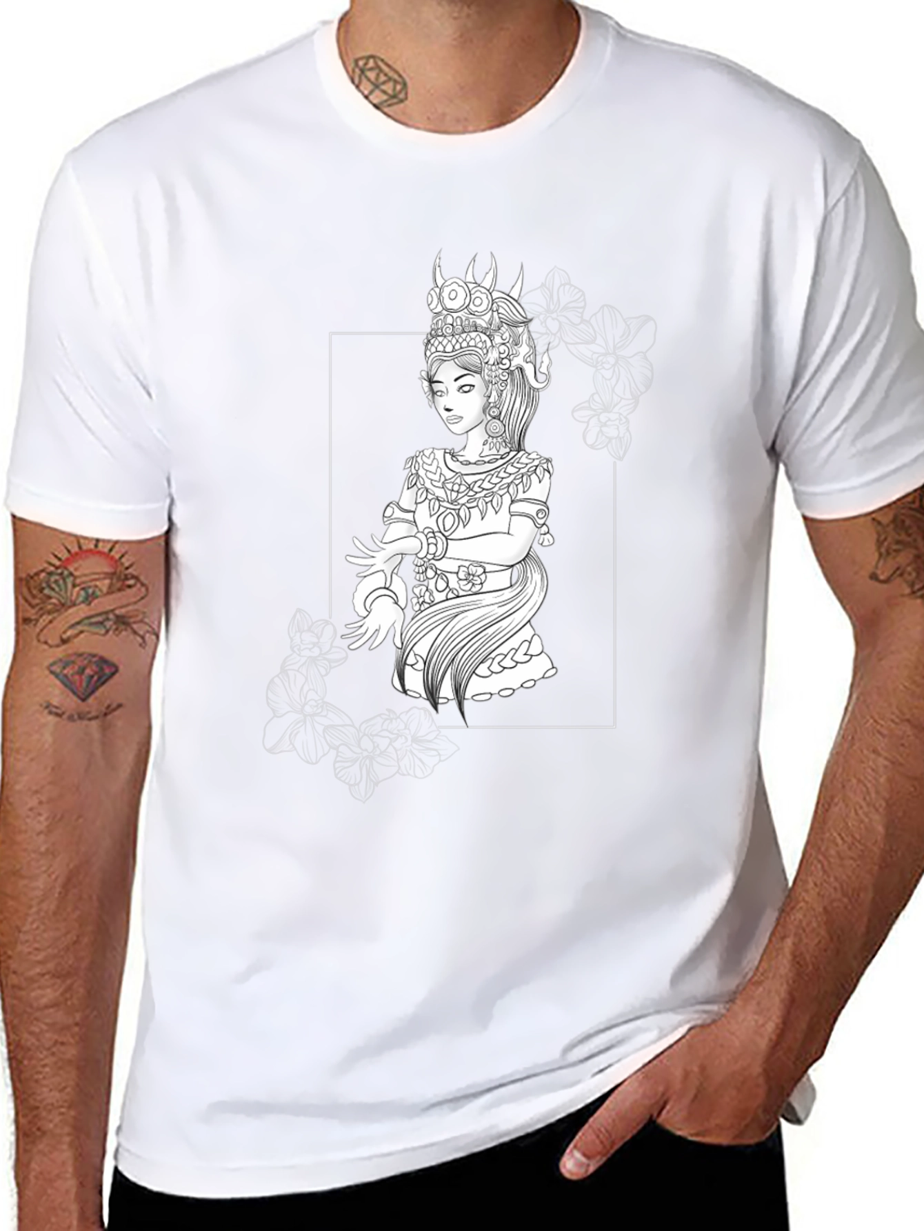 Graphic T-Shirt - Cambodian Apsara Dancer Print
