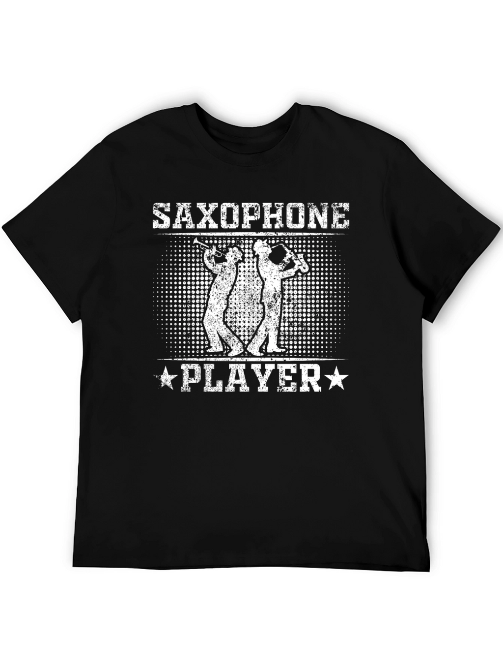 Saxophone Player Graphic Tee - Black Cotton T-Shirt
