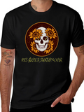 Skull & Sunflower Graphic Tee - Unique Casual Wear