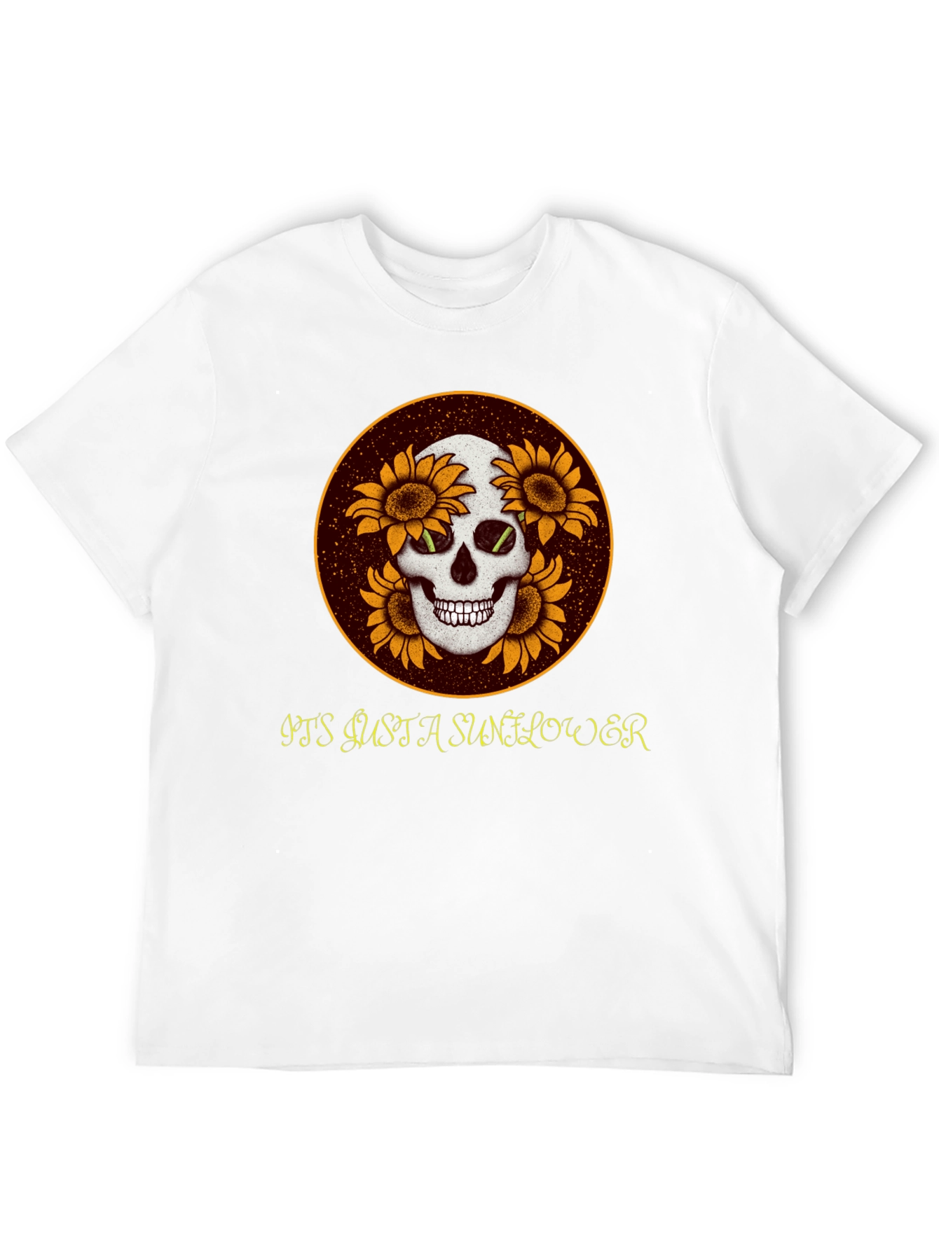 Skull & Sunflower Graphic Tee - Unique Casual Wear