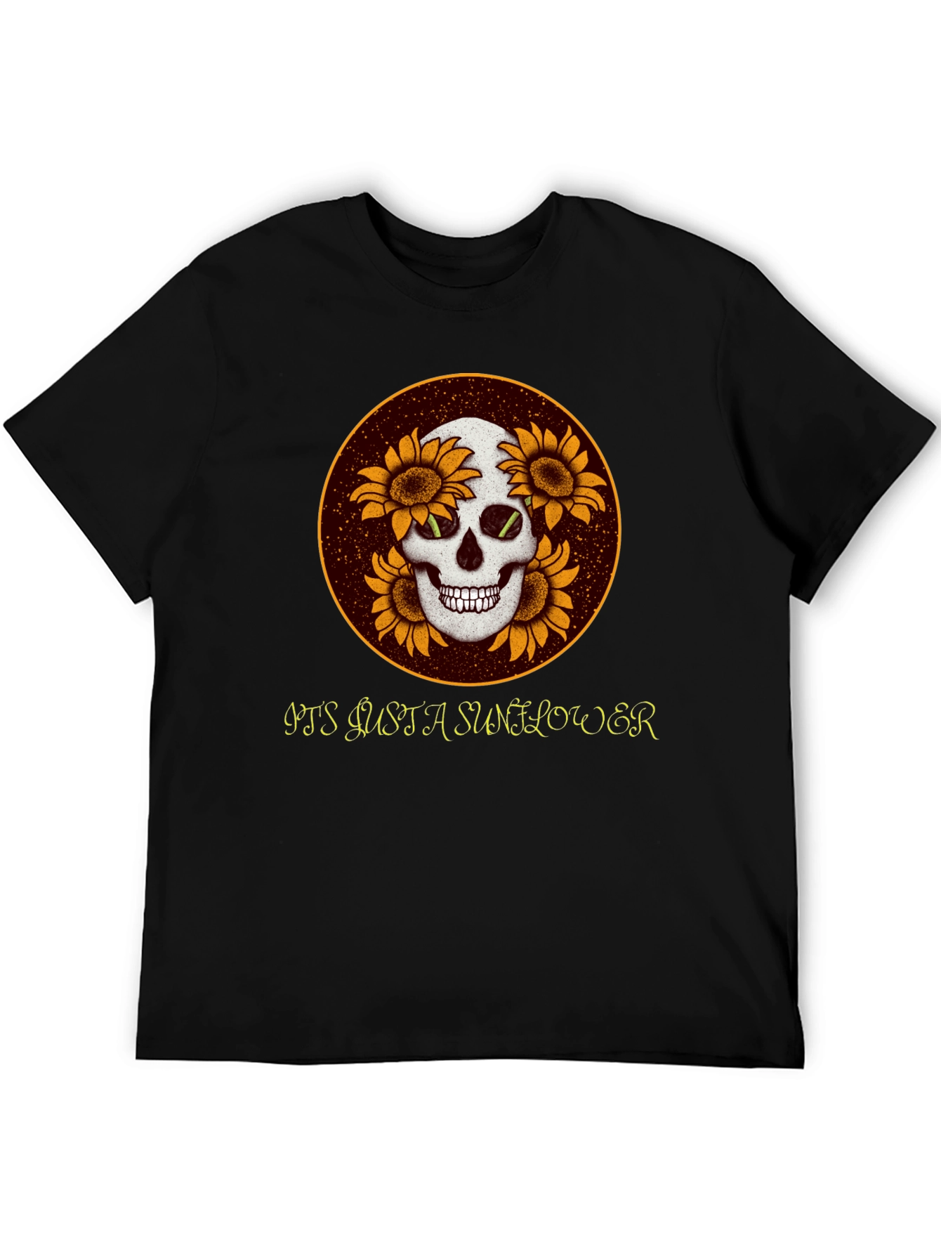 Skull & Sunflower Graphic Tee - Unique Casual Wear
