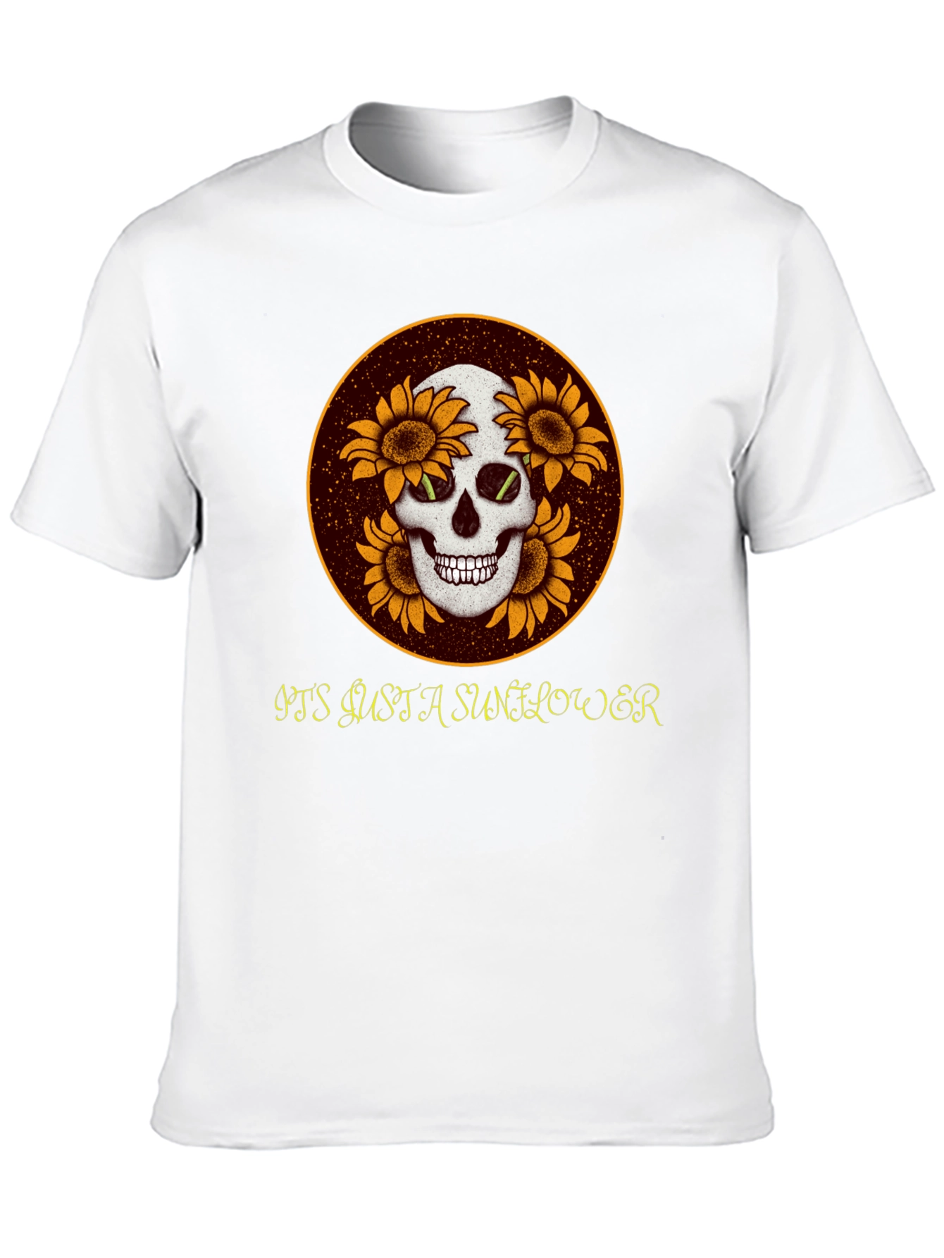 Skull & Sunflower Graphic Tee - Unique Casual Wear
