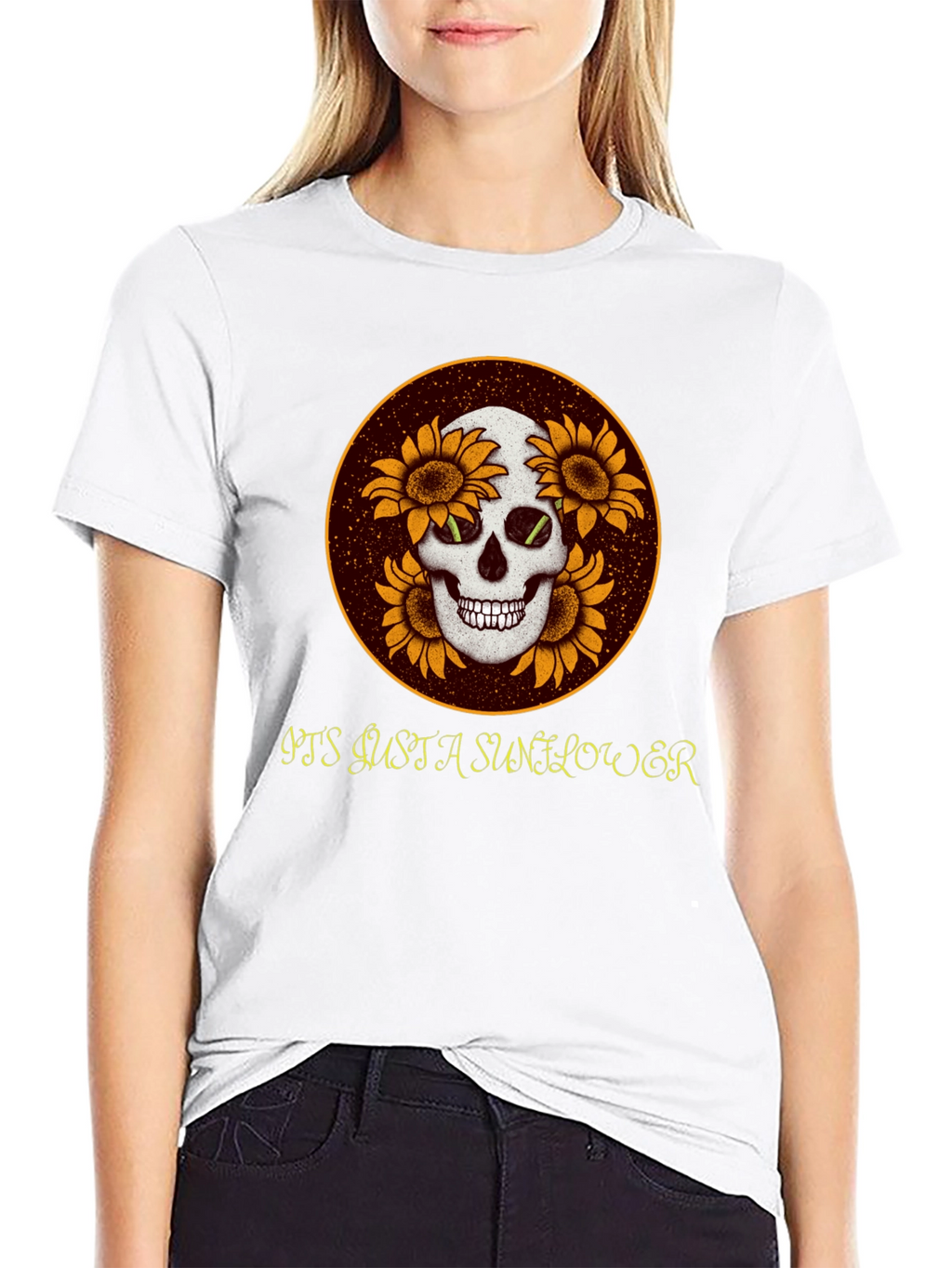 Skull & Sunflower Graphic Tee - Unique Casual Wear