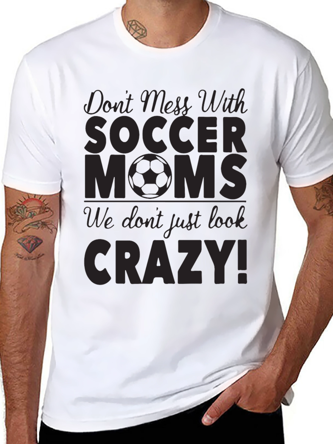 Dont Mess With Soccer Moms Black Graphic Tee