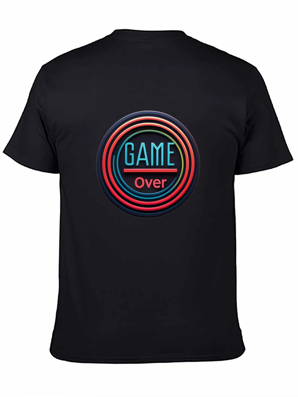 Game Over Graphic Print Black T-Shirt