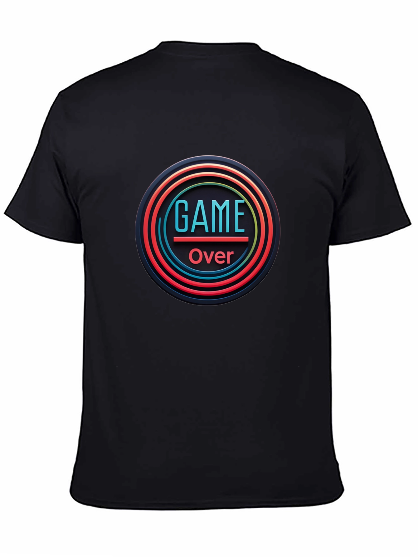 Game Over Graphic Print Black T-Shirt