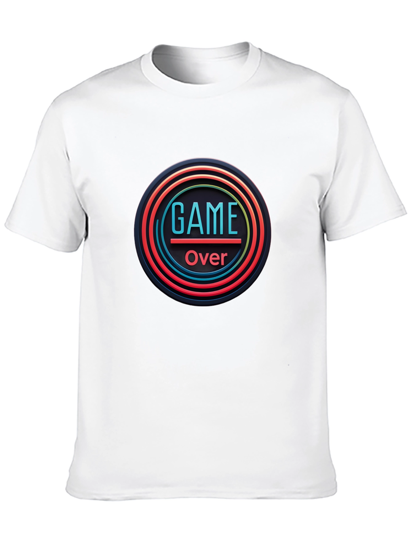 Game Over Graphic Print Black T-Shirt