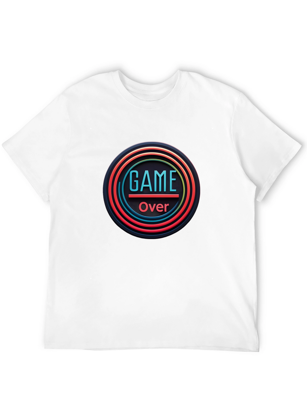 Game Over Graphic Print Black T-Shirt