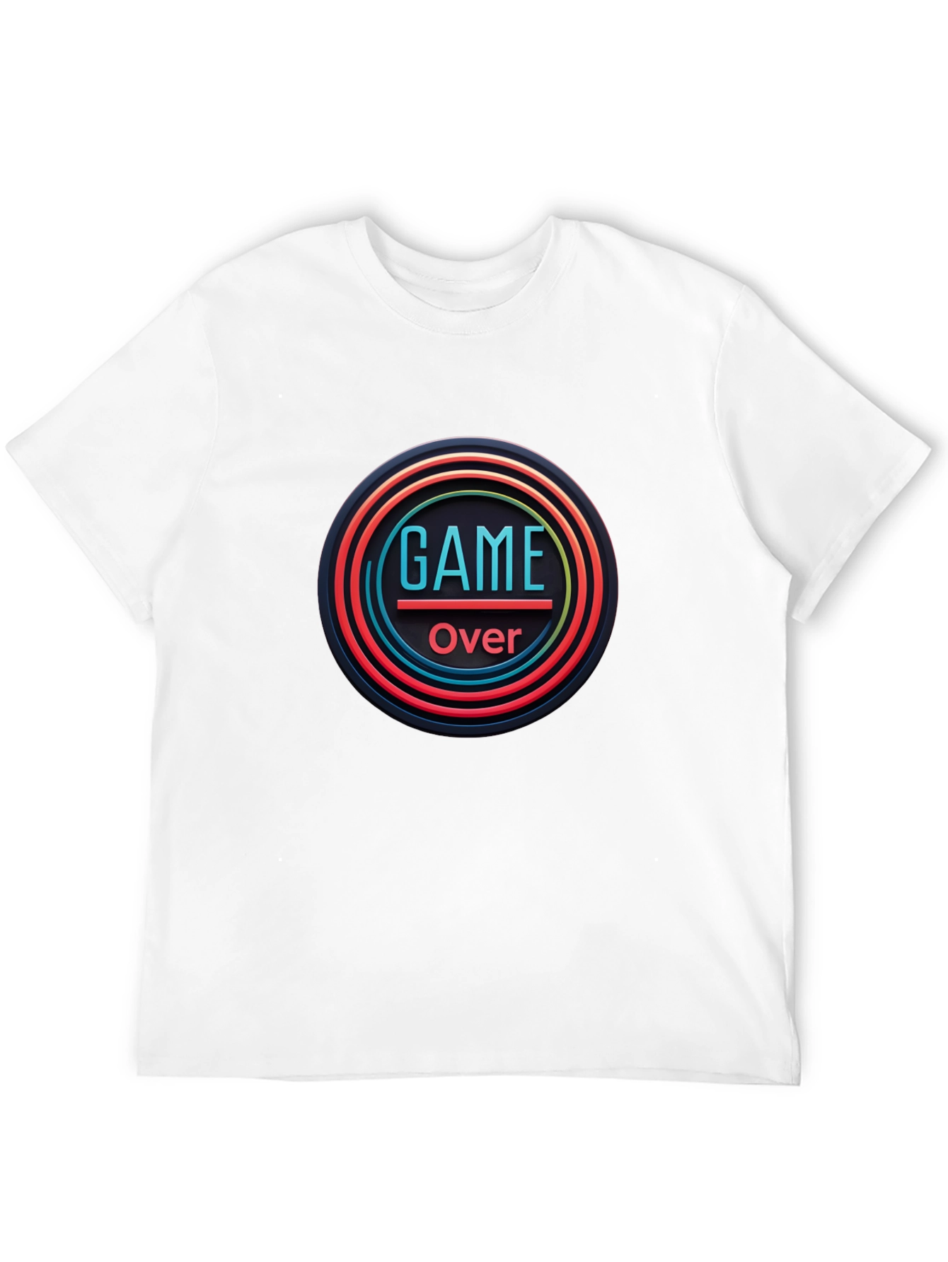 Game Over Graphic Print Black T-Shirt