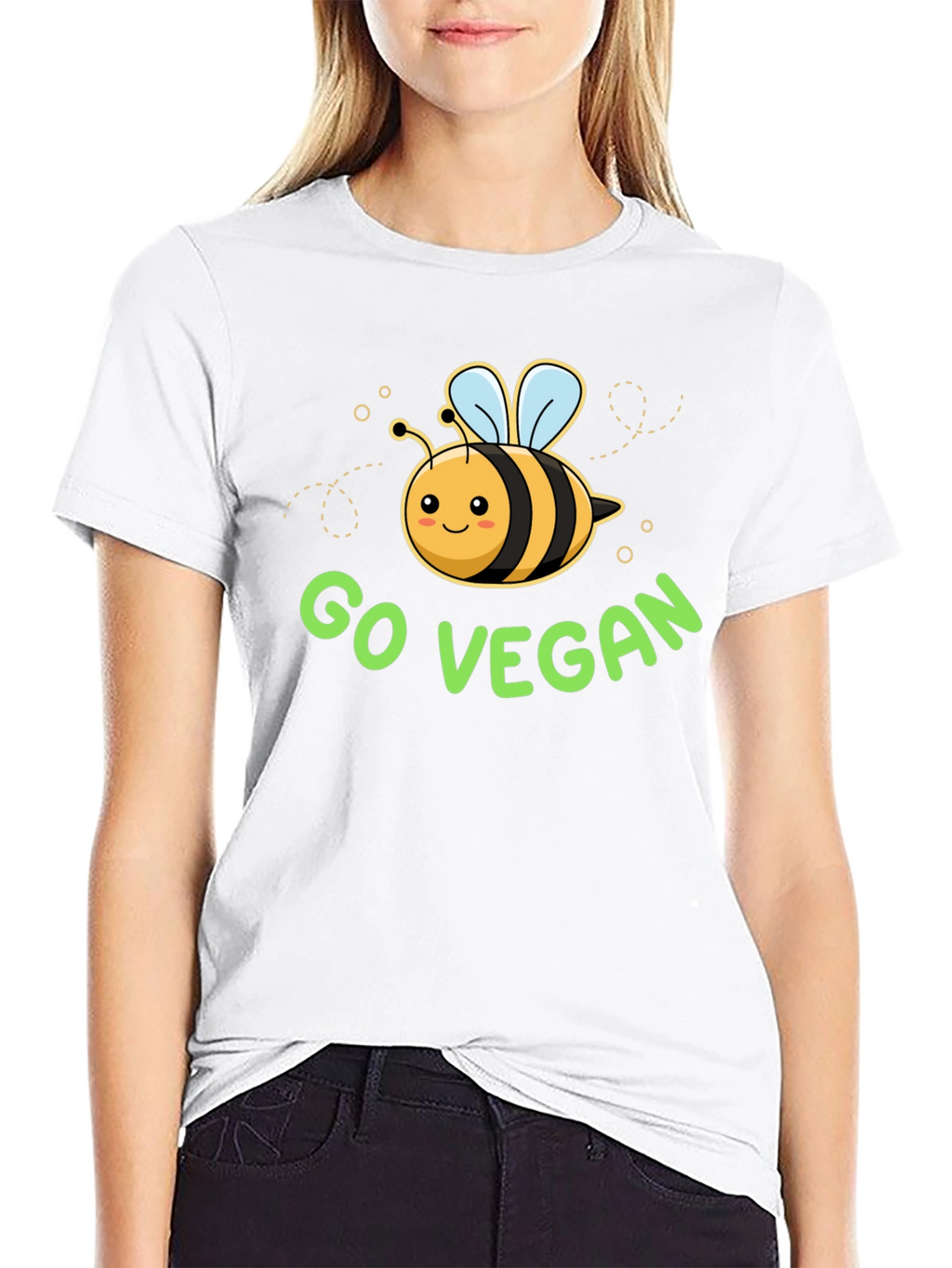 Go Vegan Bee Graphic T-Shirt