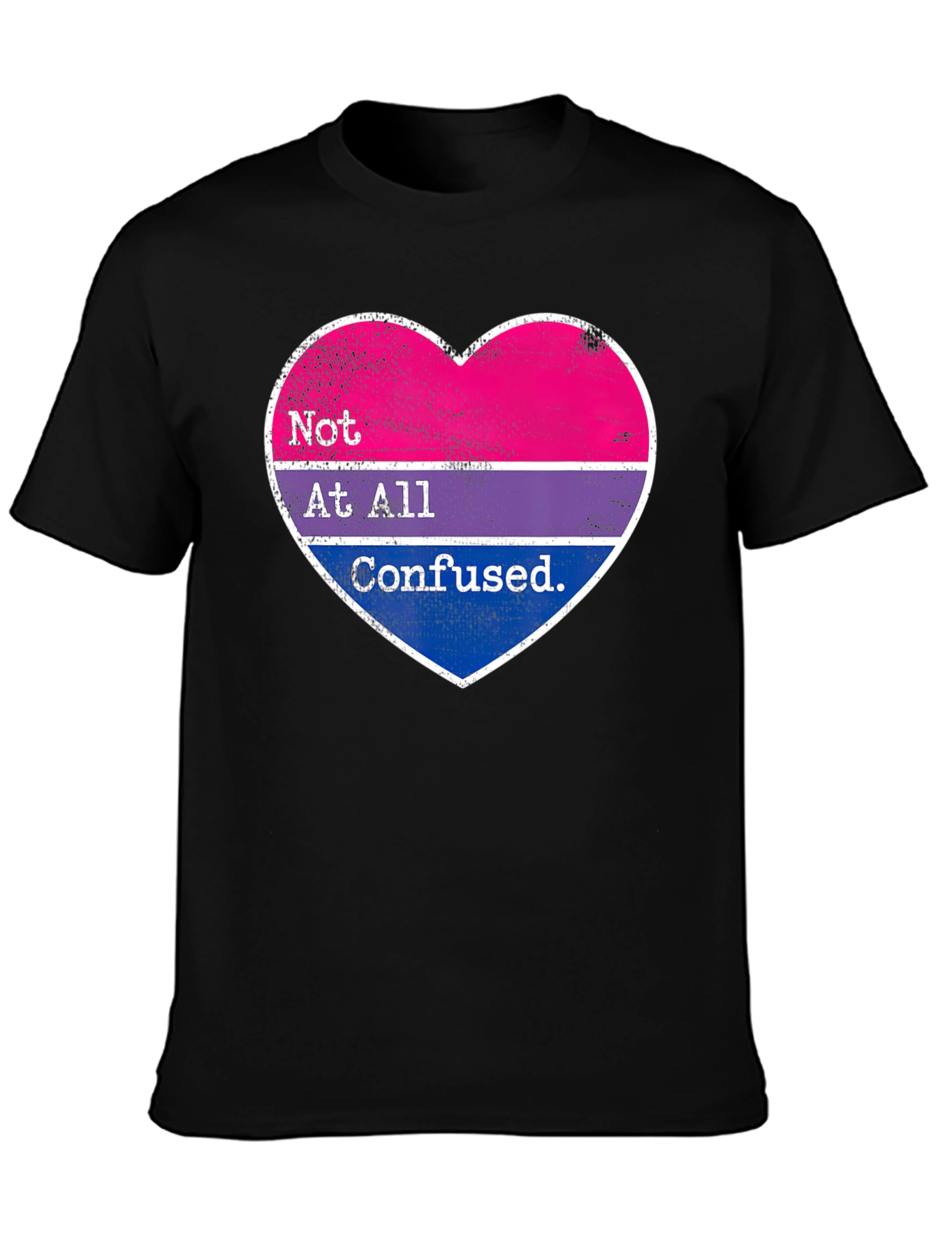 Bisexual Pride Heart T-Shirt - Not At All Confused Tee