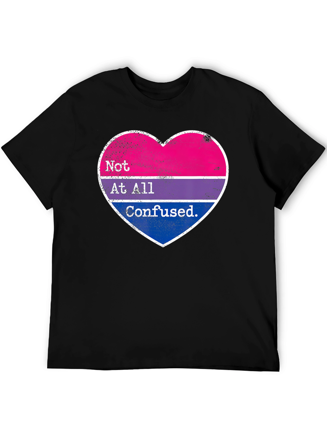 Bisexual Pride Heart T-Shirt - Not At All Confused Tee