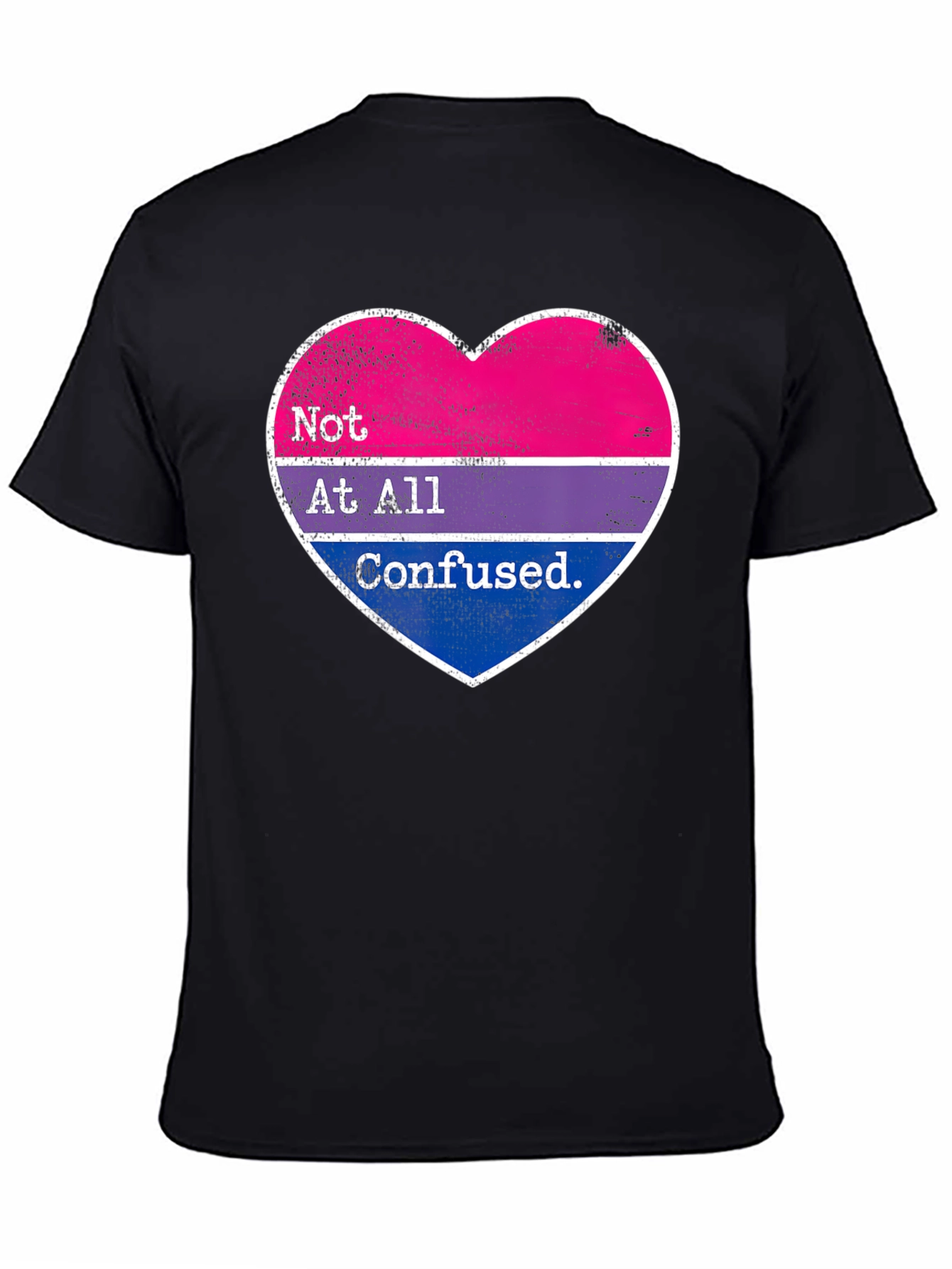 Bisexual Pride Heart T-Shirt - Not At All Confused Tee