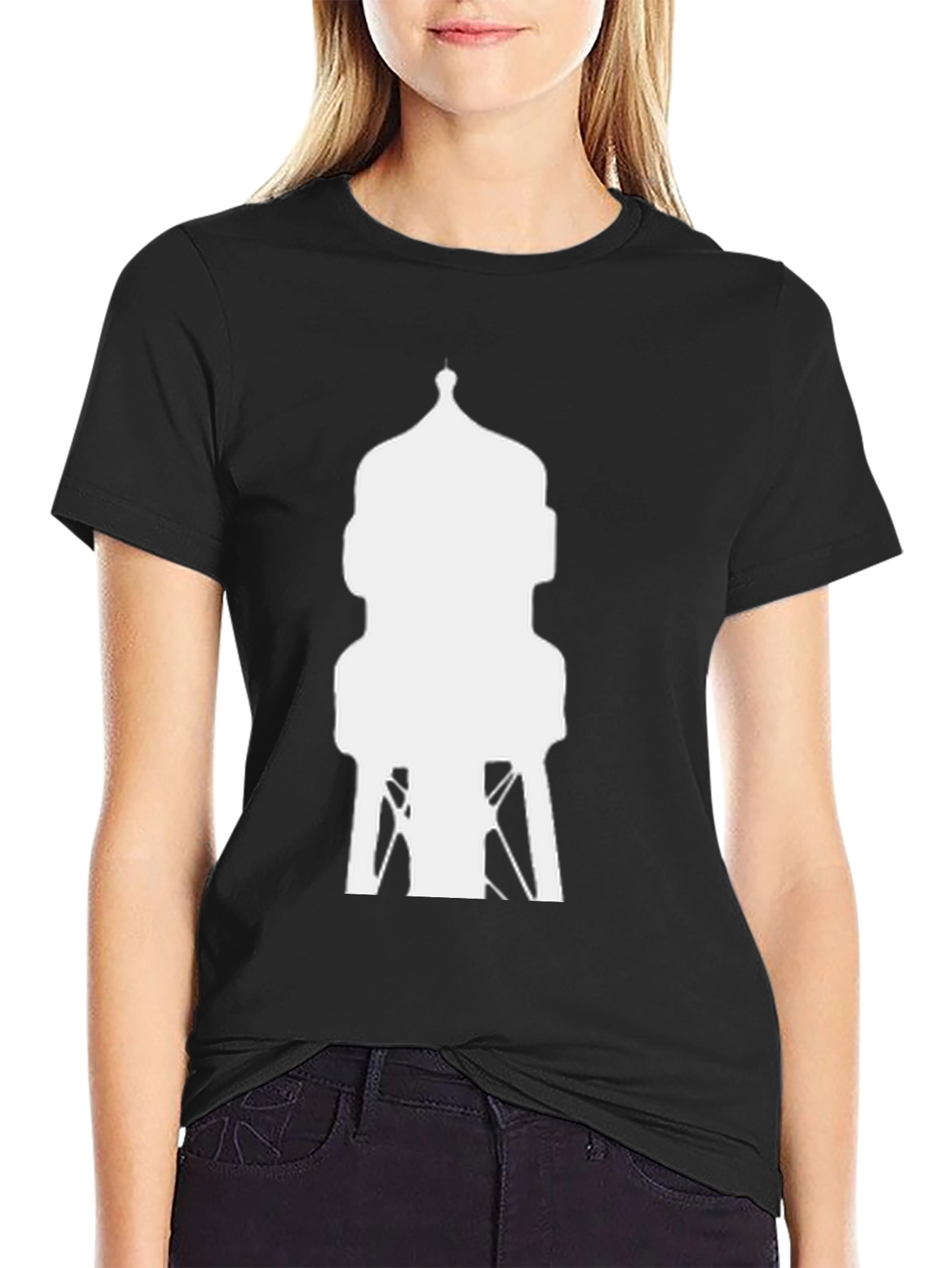 Water Tower Graphic Tee - Cool Black Shirt