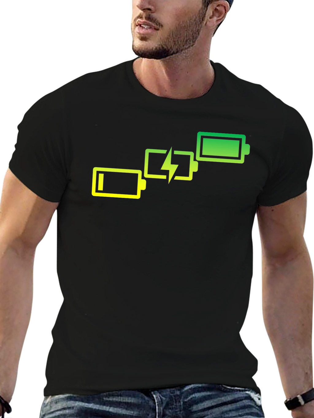 Battery Charge Black Graphic Tee