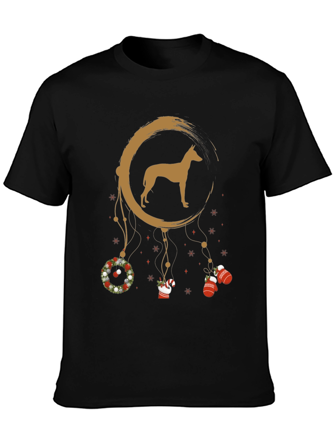 Holiday Dog Dreamcatcher T-Shirt – Festive Pet Lover Graphic Tee