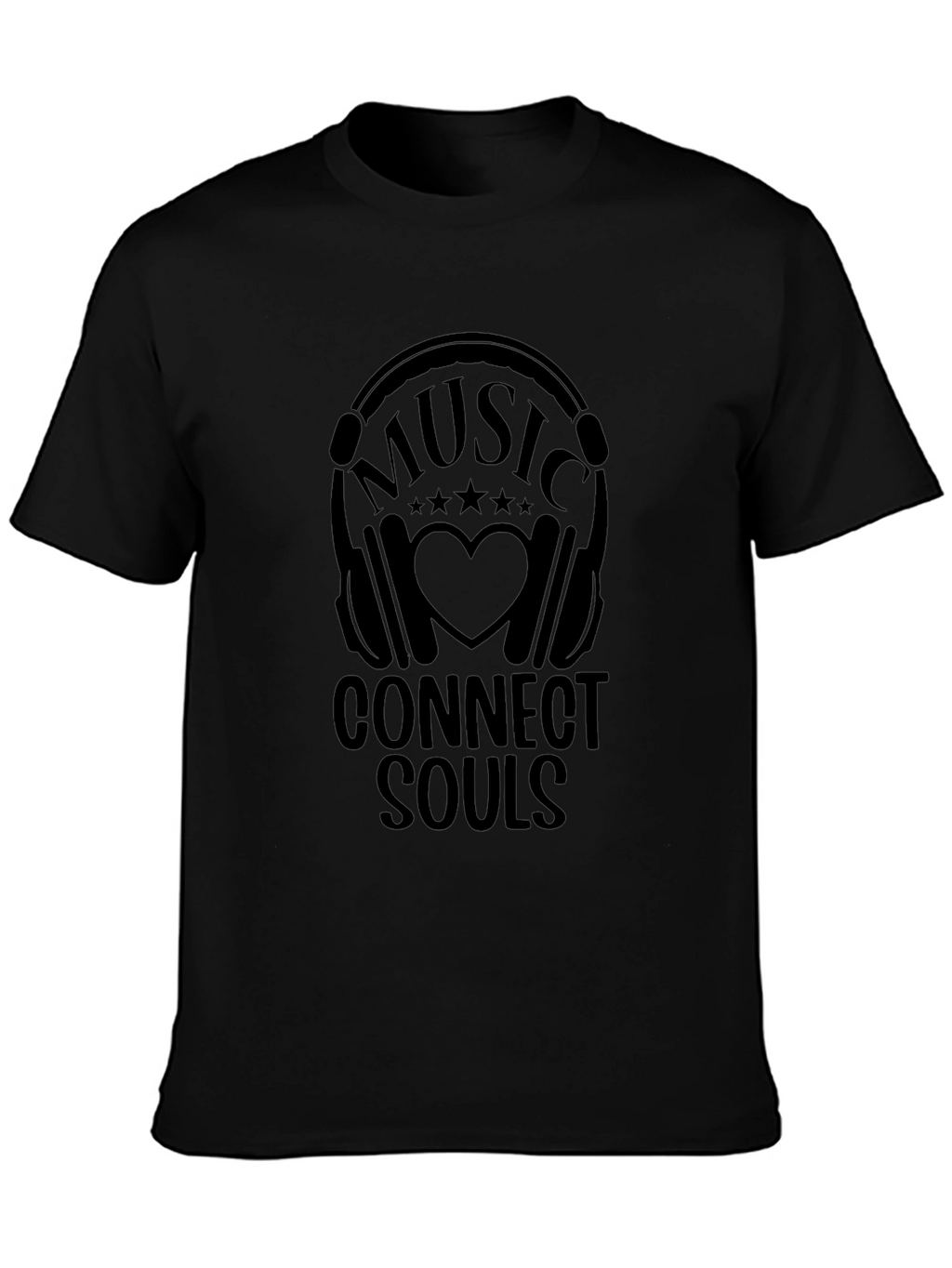 Music Connects Souls Black Graphic Tee