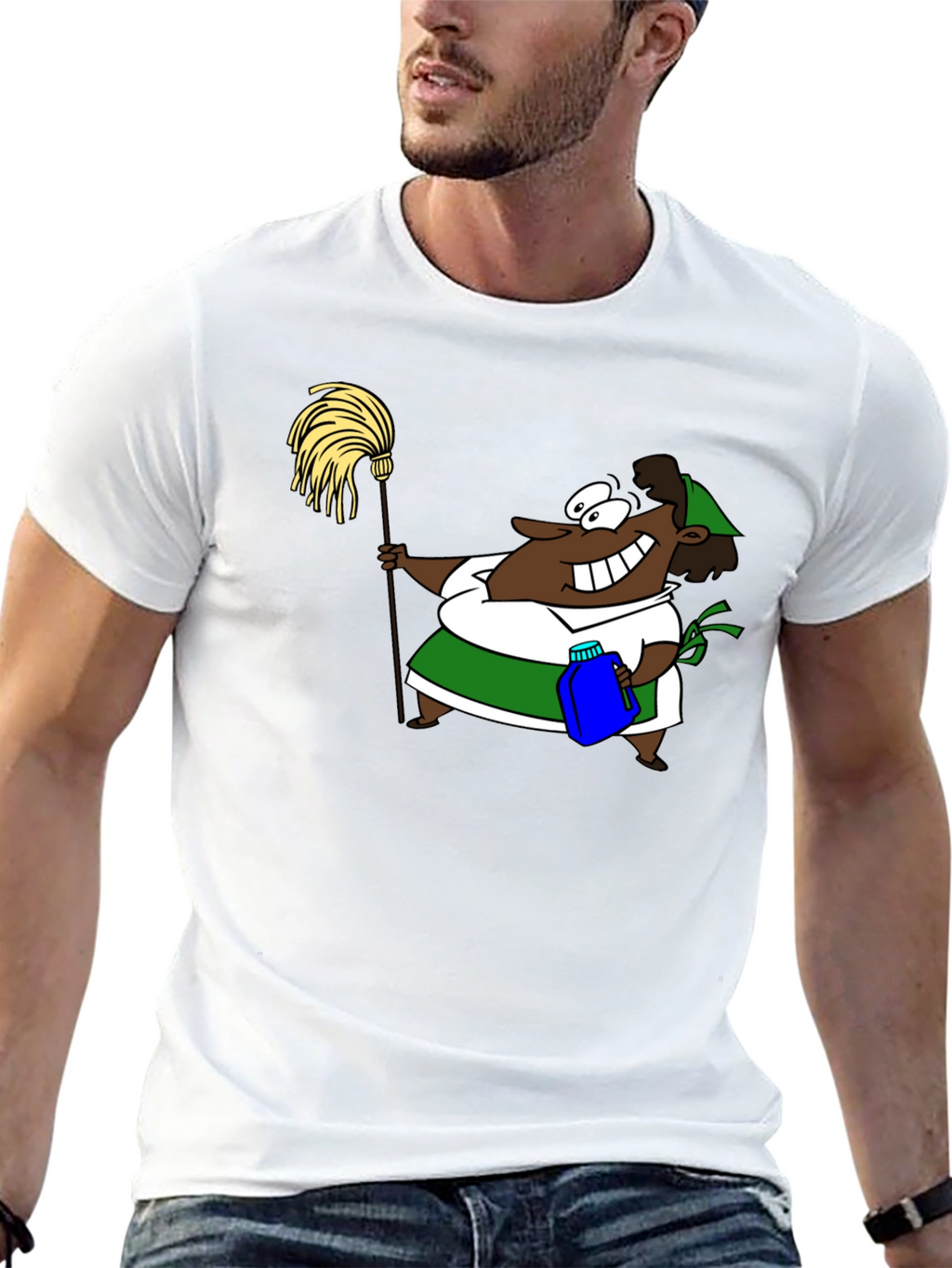 Cartoon Cleaning Lady Graphic Tee