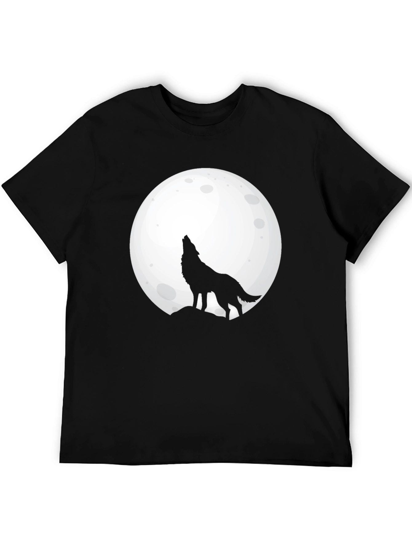 Wolf Moon T-Shirt - Black Cotton Graphic Tee