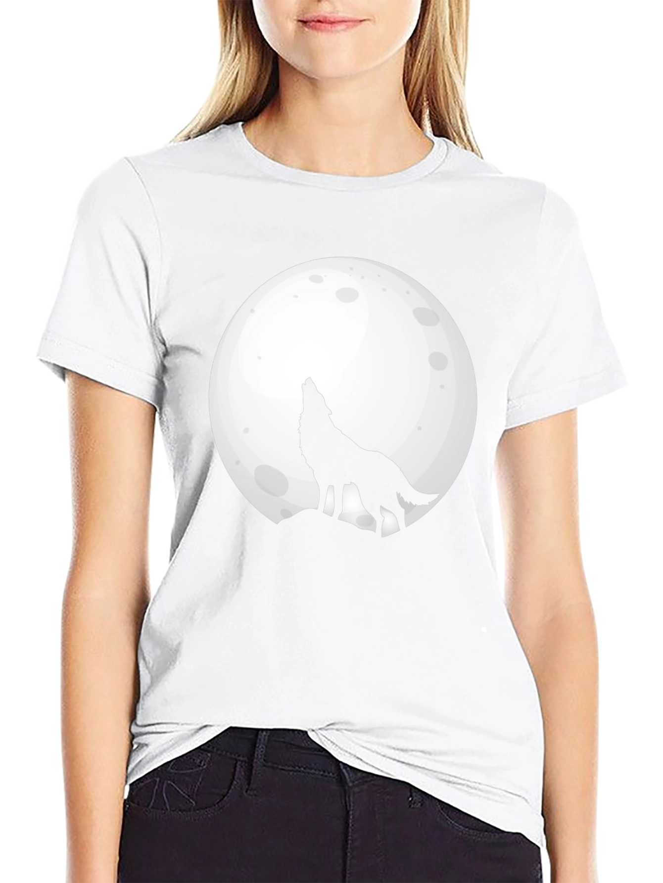 Wolf Moon T-Shirt - Black Cotton Graphic Tee