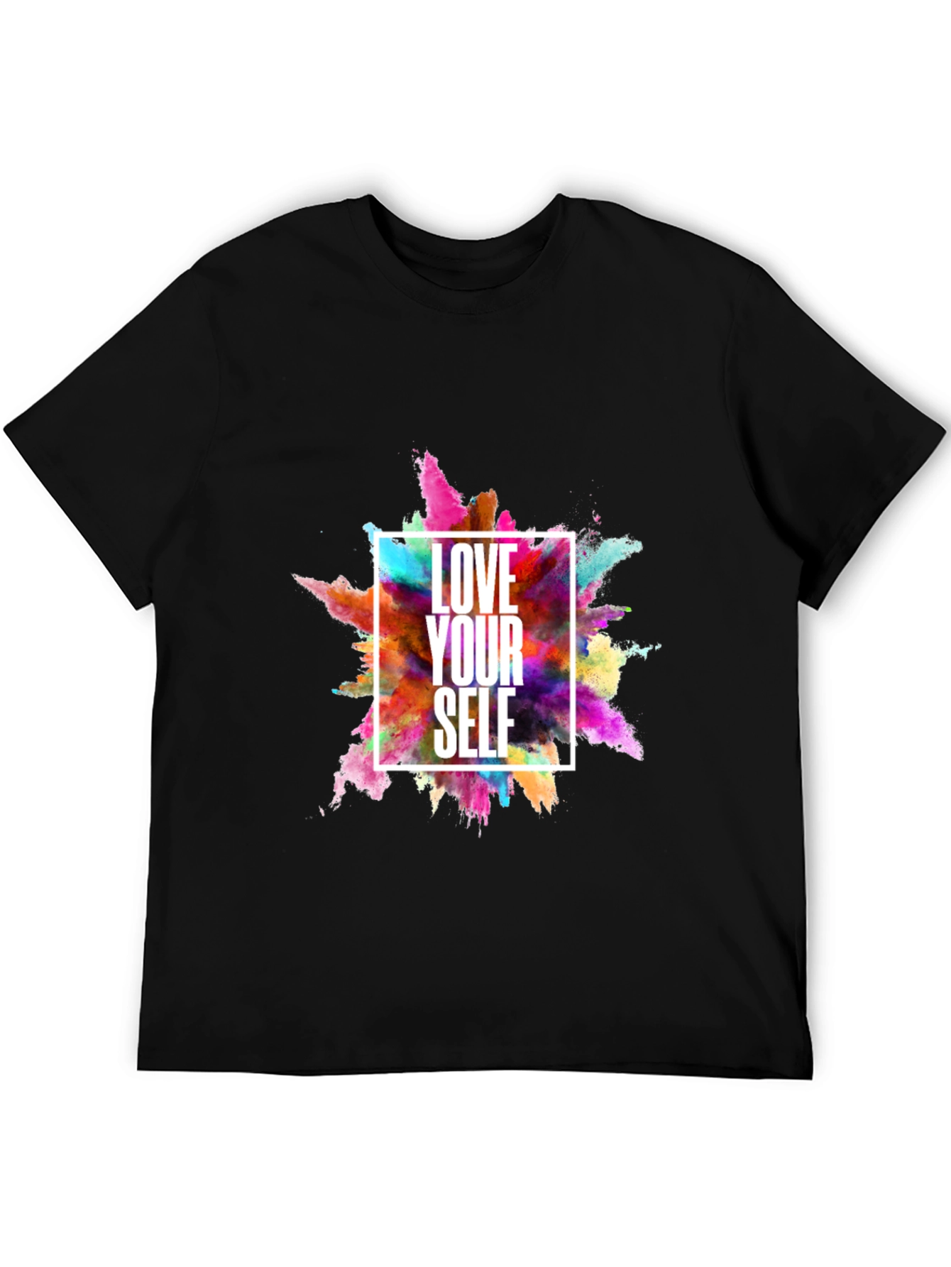 Love Yourself Graphic Print Black T-Shirt